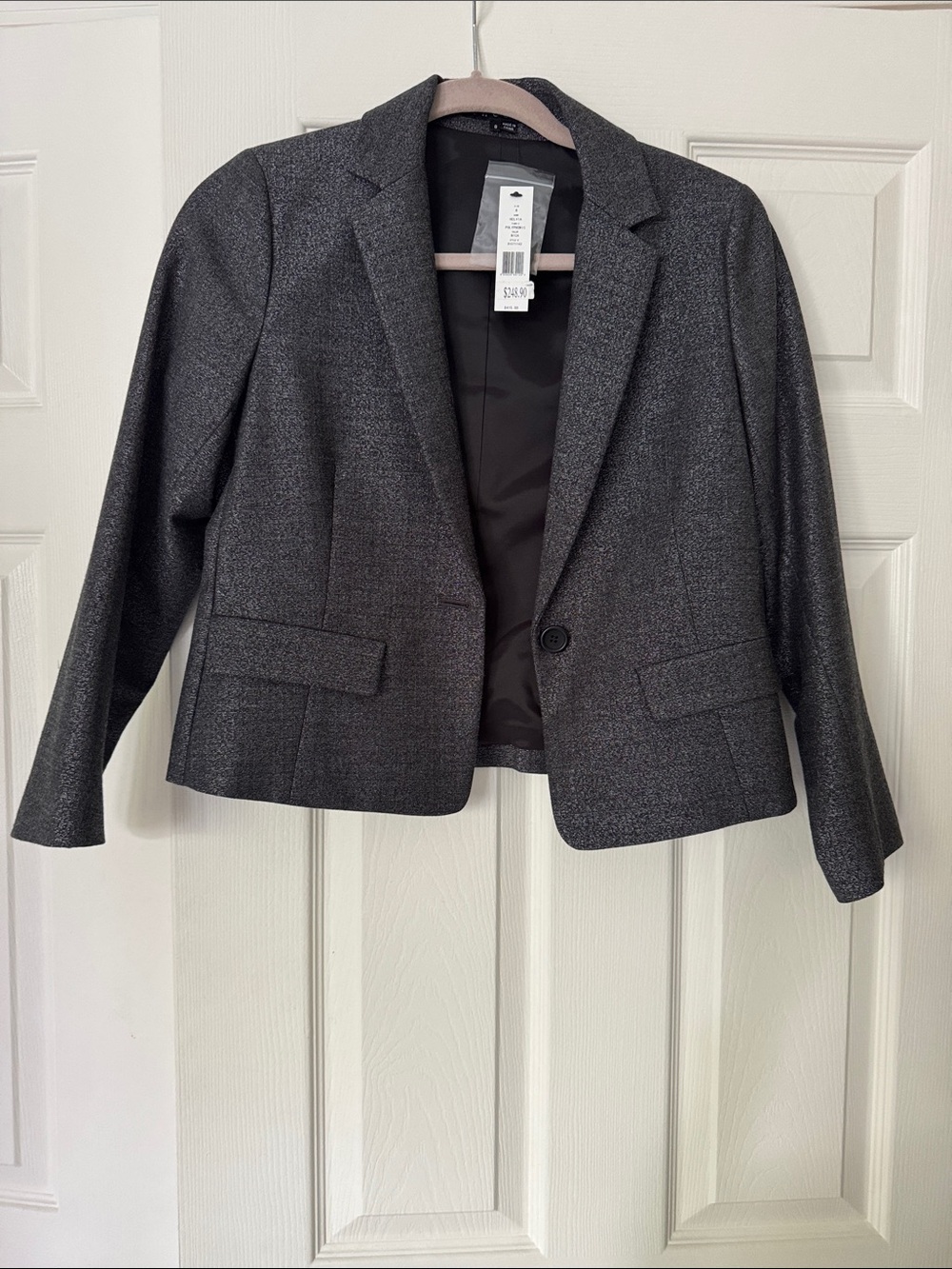 Theory short grey sparkle jacket